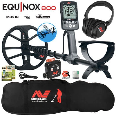 Minelab EQUINOX 800 Multi-IQ Metal Detector with Black Padded Carry Bag