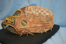 MAG PLUS MP-2997 BASEBALL SOFTBALL GLOVE MITT RAWHIDE LACE LEATHER BROWN RHT 13"