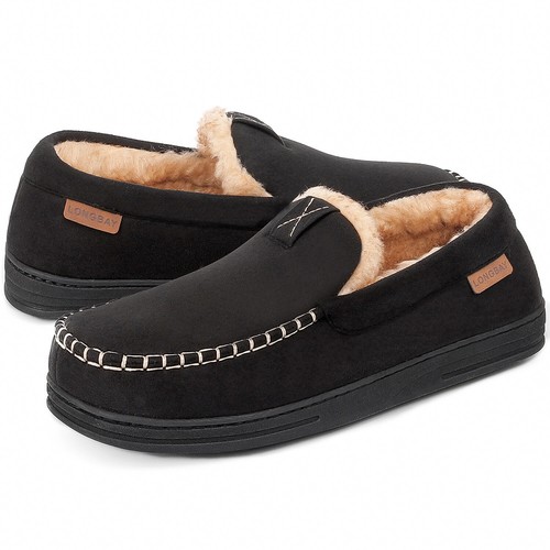 Mens Moccasin Slippers Memory Foam 