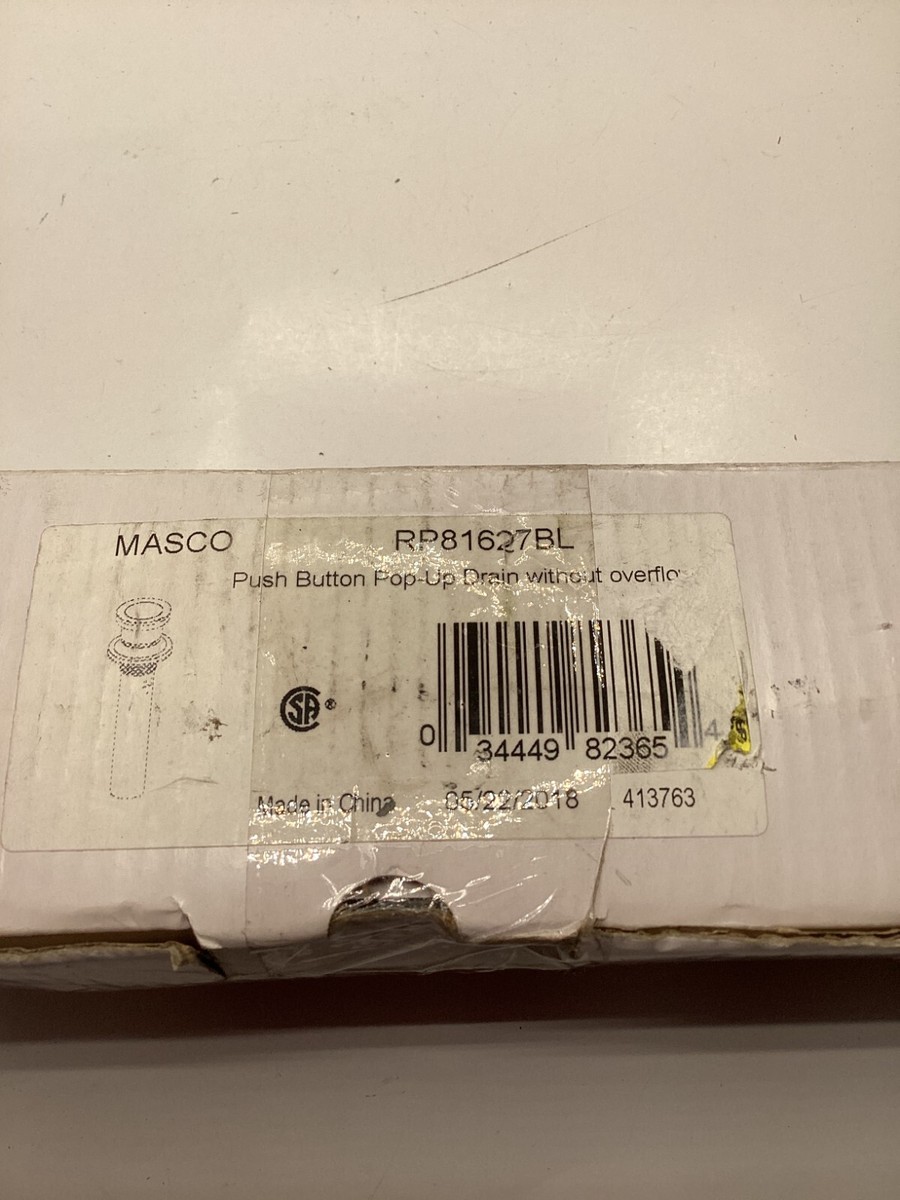 Masco Push Button Drain Pop-Up w/o Overflow RP81627BL | eBay