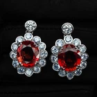 Fabulous Red Padparadscha Sapphire 26.70Ct 925 Sterling Silver Floral Earrings