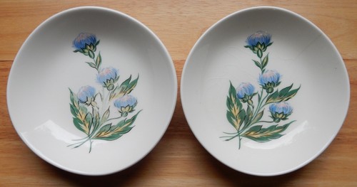 Set of Two Vintage Crooksville Iva-Lure Bowls, Celestial Clover, 5 3/8" - 第 1/5 張圖片