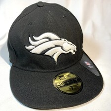 NFL Denver Broncos New Era Fitted Ball Cap 59Fifty Size 7 Black