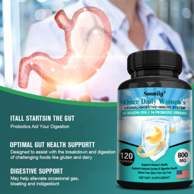 50 Billion Probiotics CFU Potency Gut Health Women 60/120 Capsules