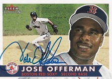 JOSE OFFERMAN SIGNED AUTO'D 2001 FLEER CARD #214 RED SOX LA DODGERS ROYALS