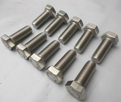 Hex Head Bolt 3/8''- 24 NF x 1'' Long ''10 Bolts'' Stainless Steel 3/8-24x1