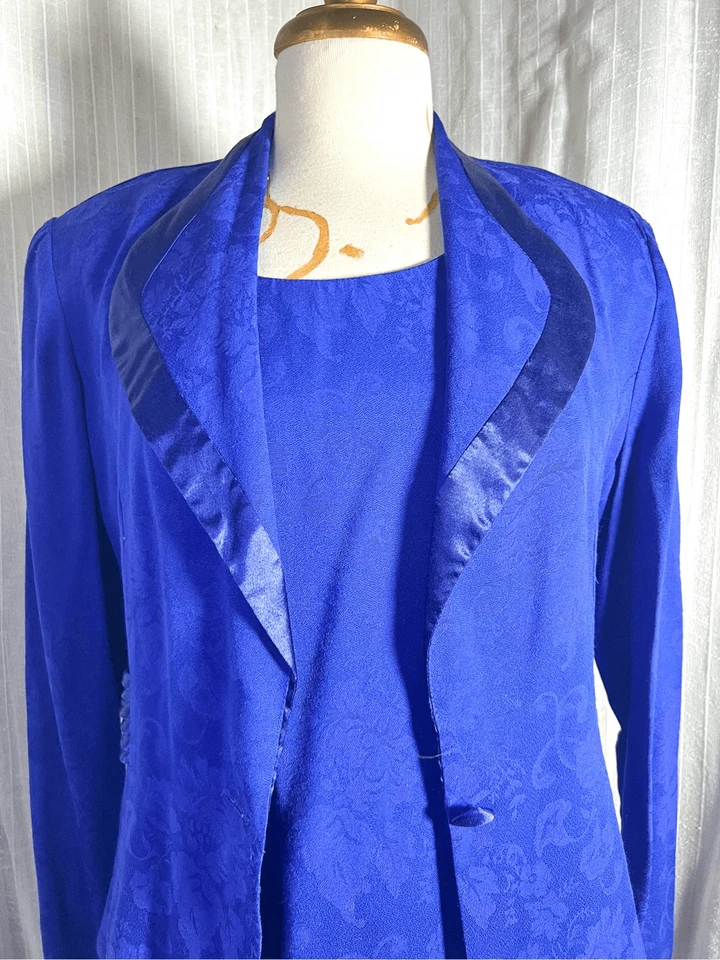 Miss Dorby | Women’s | Dress Suit | Size 14 | Vintage 2 Piece Cerulean Blue Dres - Image 2 of 4