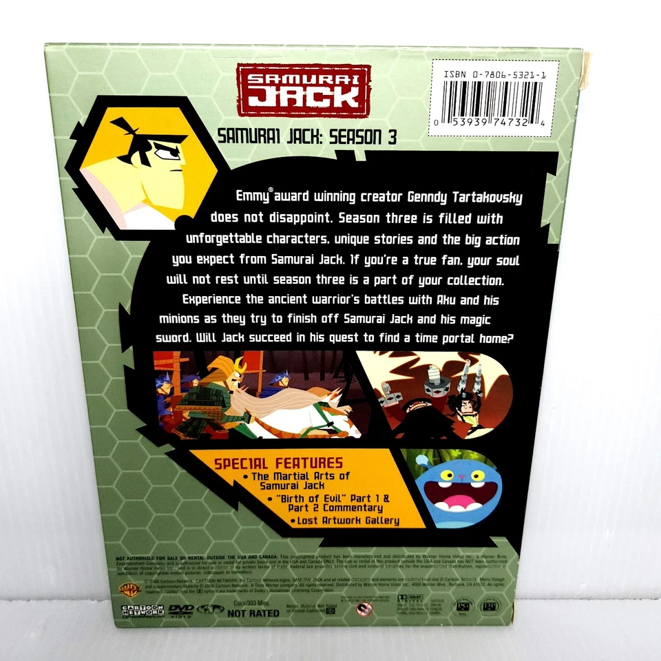 Samurai Jack Season 3 Collector’s Edition DVD Cartoon Network NTSC Region 1 - Image 4 of 4