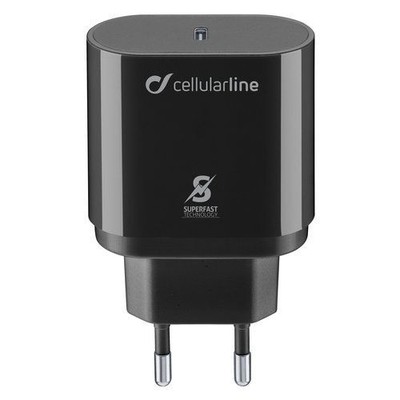 USB Type-C Charger FAST CHARGER 25W Power Delivery Cellular Line Black