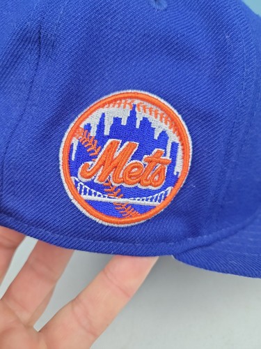 New Era 9FIFTY New York Mets Blue Snapback Wide Flat Bill Wool Baseball Hat Cap - Bild 14 von 15