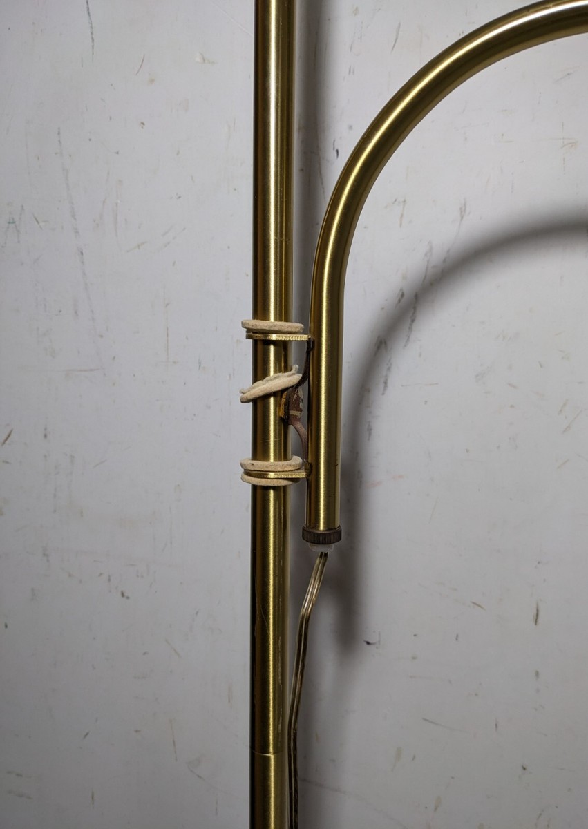 Vintage Space Age Mid Century Modern Tole Shade Brass Swing