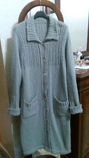 Cappotto grigio lana donna taglia grande giaccone pullover maglione premaman 