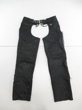 Harley Davidson Men's Black Leather Chaps Made in USA Size M #VT733