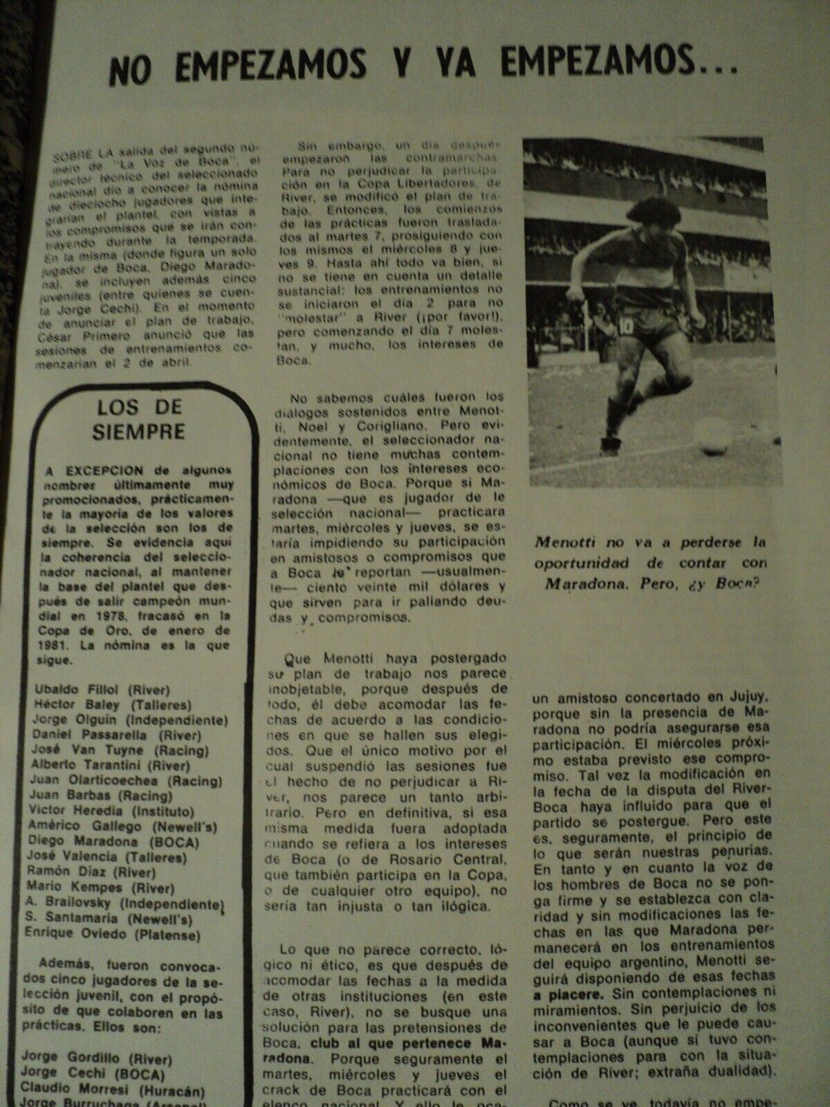 rare magazine voz de Boca Jrs Argentina N3 1981 Diego Maradona