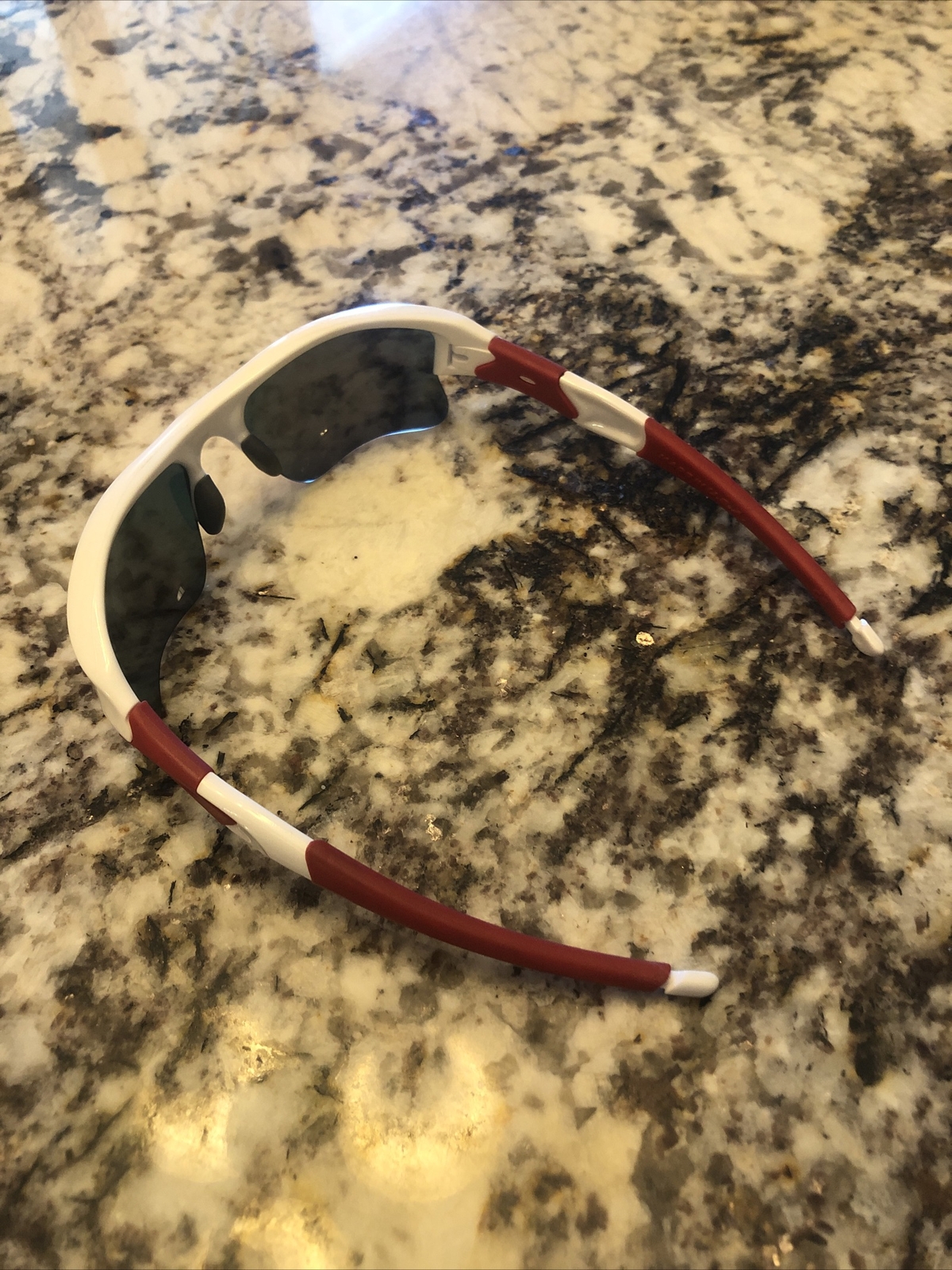 Oakley Men's Flak Red White Iridescent Sunglasses Gem