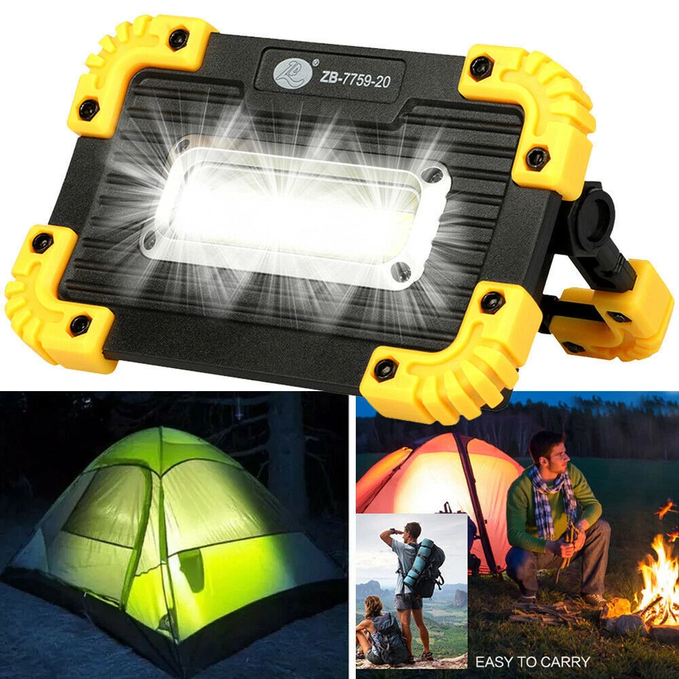 2X COB LED Work Light USB Rechargeable Flashlight Camping Emergency Lamp Torch - Image 2 of 4