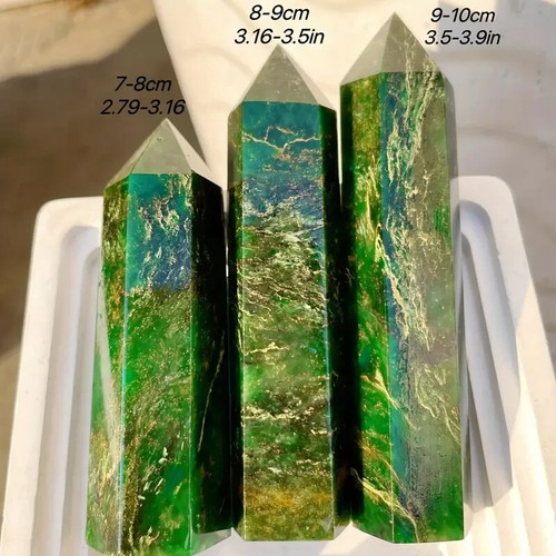Natural Emerald Tower Point Meditation Obelisk Healing Crystal Mineral Specimen - Picture 5 of 7