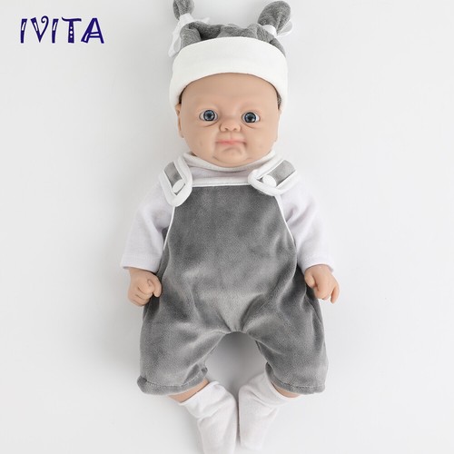 IVITA 12'' Realistic Silicone Boy Doll Blue Eyes Reborn Baby Newborn Doll - Picture 6 of 12