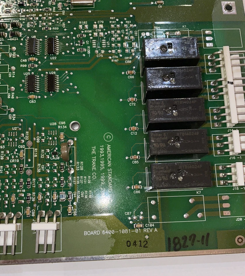 Placa de control del enfriador American Standard / Trane 6400-1081-01 Rev. A Foto 4 de 4