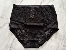 Victoria's Secret No Show High Waist Lace Black Brief Panty Large L