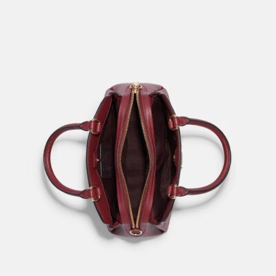 NWT COACH C7278 MINI LILLIE CARRYALL IN SIGNATURE LEATHER CHERRY