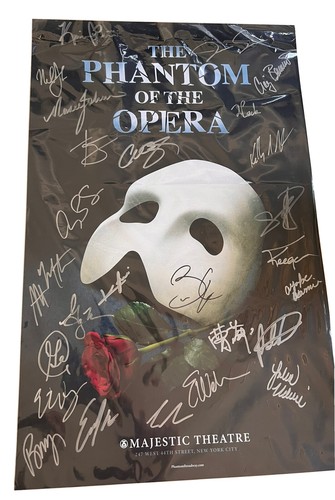 Phantom of The Opera Broadway SIGNED 14x22 Window Card by Most of ...