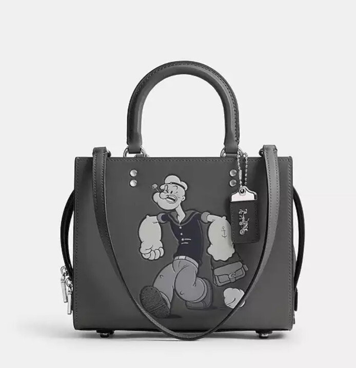 COACH POPEYE ローグ ポパイ 2way ショルダー付き ハンドバッグ COACH x POPEYE Rogue Bag 25 Gray Multi Glovetanned Leather