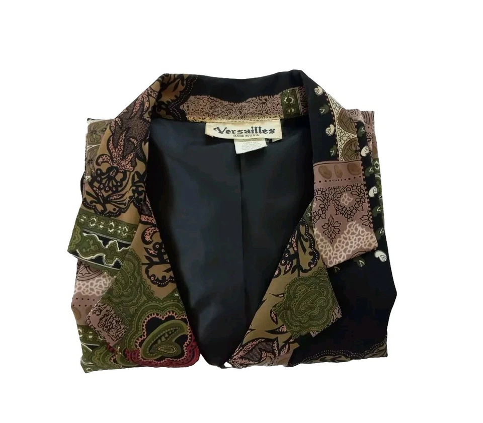 Abrigo Blazer Vintage Versalles Mujer Grande Cachemira/Floral Acolchado Multicolor Foto 2 de 4