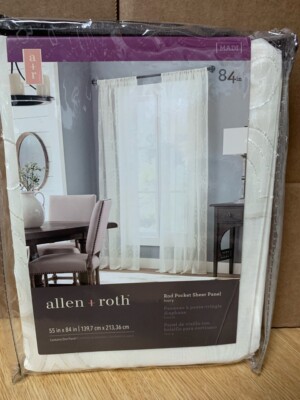 allen + roth 84-in Ivory Polyester Sheer Rod Pocket Single Curtain ...