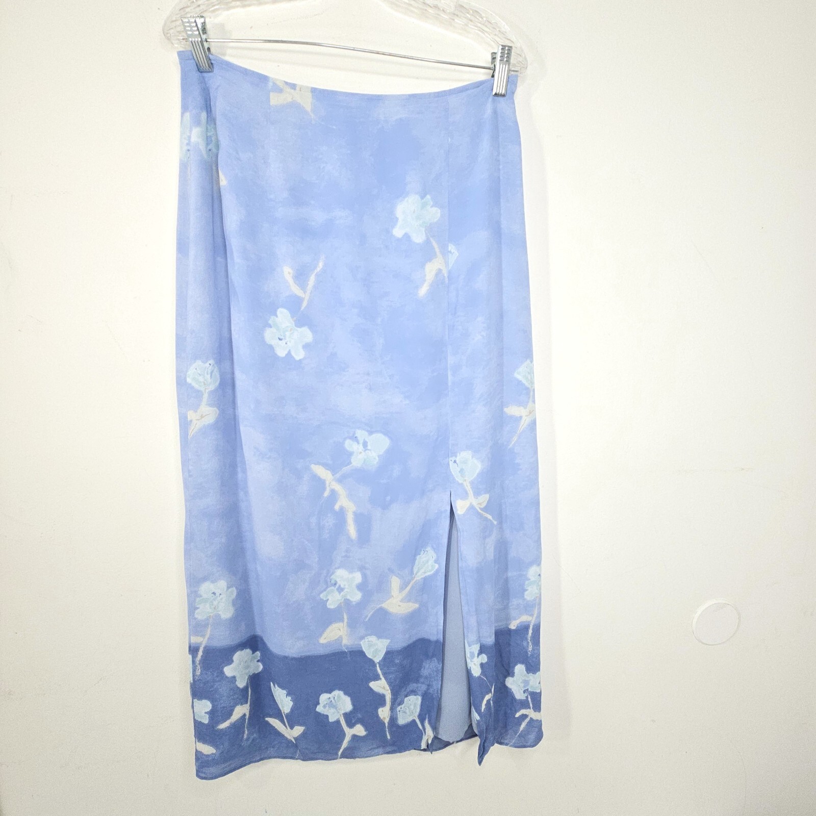 Sigrid Olsen  Maxi Skirt Woman Sz 14 Blue Floral … - image 1