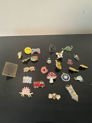 Lot of 20+ Mixed Enamel Pins & Charms   Cute Aesthetic Accessories, Pop Culture,