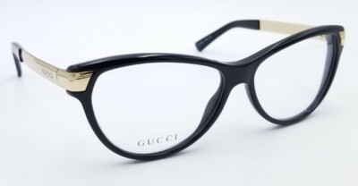 GUCCI GG3652 Cateye Black/Gold 54×14-130 Demo Lens Eyeglasses #3017