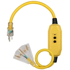 DEWENWILS Outdoor Indoor Tri-Tap Manual GFCI 3 FT Extension Cord 12/3 Gauge SJTW