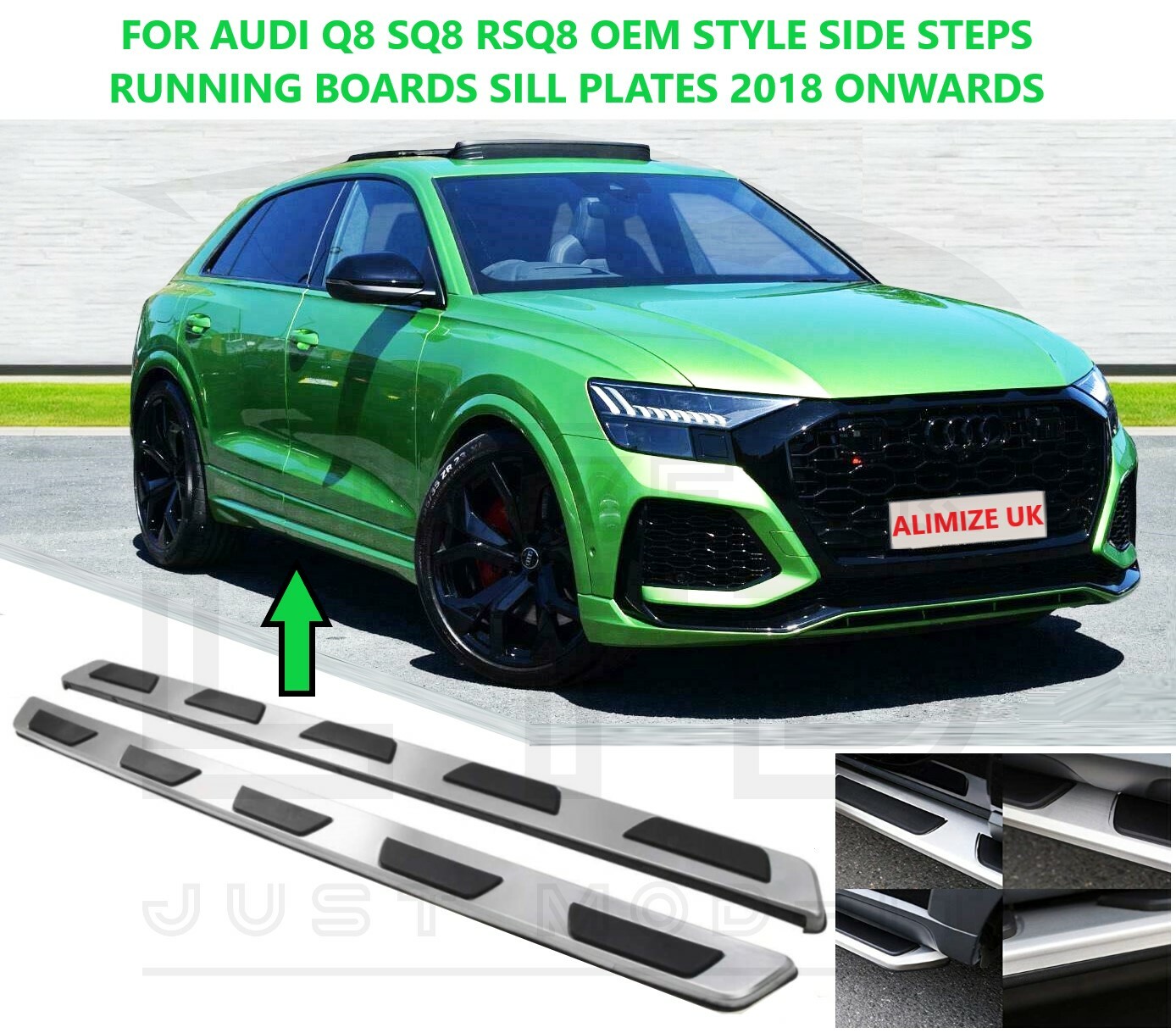 For AUDI Q8 SQ8 RSQ8 2018 4MN BLACK EDITION SIDE STEPS RUNNING BOARDS