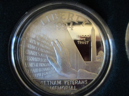 1994-P US VETERANS COMMEMORATIVE 3 COIN SILVER DOLLAR SET - PROOF w/BOXES + CERT - Picture 5 of 24