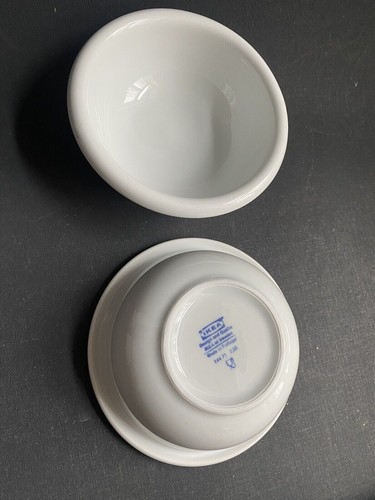 IKEA RONDO 2 x Müslischalen 14cm Weiß Made in Portugal