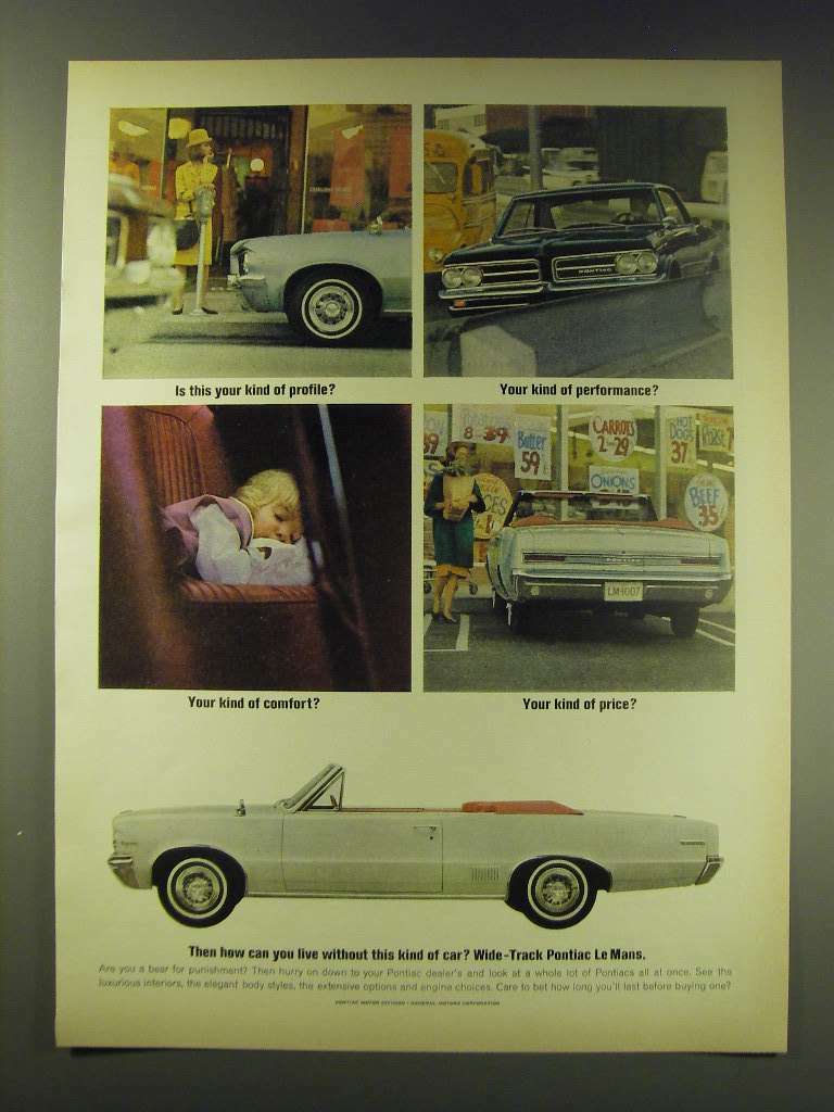 1964 Pontiac Le Mans Ad - Is this your kind of profile?