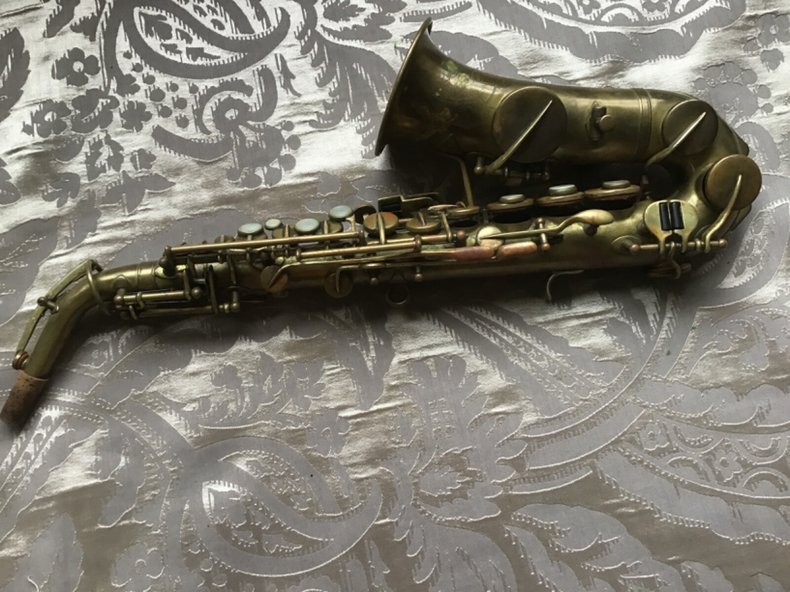 ANTIQUE RARE BUESCHER CURVED SOPRANO SAXOPHONE ELKHART IND. SERIAL