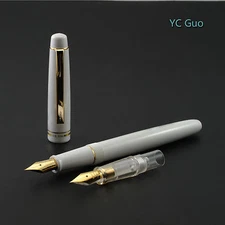 2016 Fresh Model Wing Sung 659 White Fountain Pen With 2 Nibs With Plastic Box