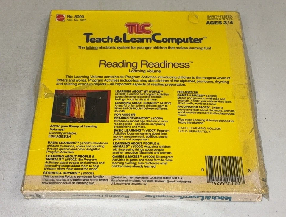 1982 Mattel TLC Teach & Learn Computer Reading Readiness No. 5000 Vintage NEW - Image 2 of 4