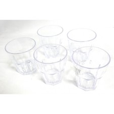 6PK ACRYLIC TUMBLERS REUSABLE 280ML GLASS CLEAR EFFECT PLASTIC DRINK PARTY