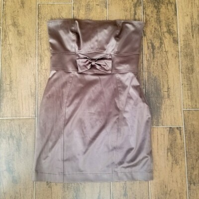 NWOT Le Group Woman Italian Gray Champagne Strapless Mini Dress Size L
