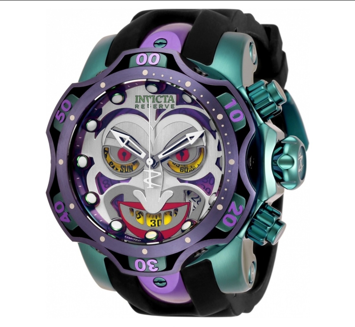 Invicta Reserve DC Comics Joker Swiss Quartz Chrono Strap