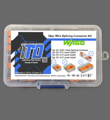 WAGO Lever Nuts 24pc Wire Splicing Connector Kit with Case