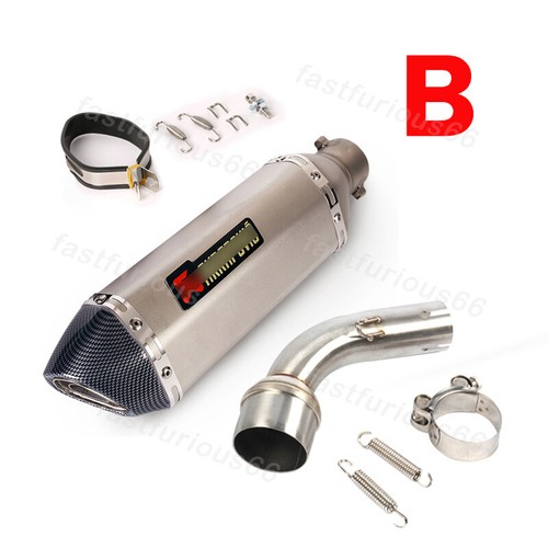 For Yamaha YZF-R3 R25 MT03 Steel Exhaust Tips Muffler Mid Link Pipe 51MM System - Picture 8 of 14