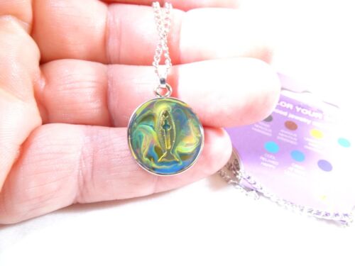 NEW MOOD Color Changing Ichthus Jesus Fish Y2K Hippy Boho 16” Choker Necklace - Picture 16 of 18