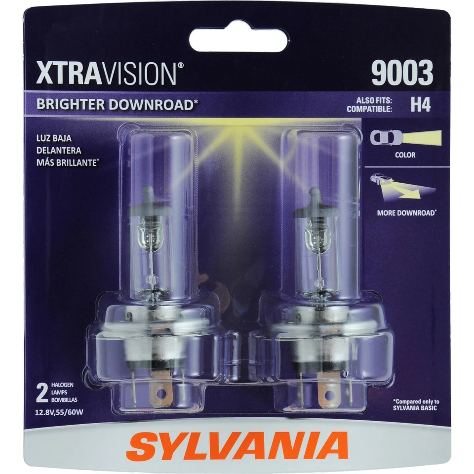 Sylvania Xtra Vision 9003 HB2 H4 60/55W Two Bulb Head Light Dual Beam Upgrade OE - Image 2 of 4