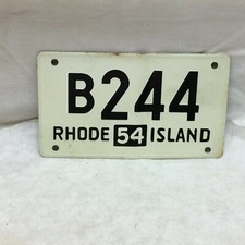 Plaque vélo souvenir Rhode Island en étain pressé