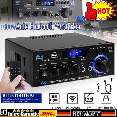 1000W Bluetooth Verstärker Audio Vollverstärker HiFi Stereo Amplifier Digital FM