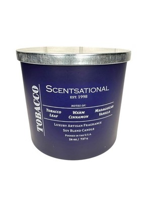 Scentsational Tobacco, Cinnamon, Vanilla Soy Wax Blend Candle, 26 Oz/737 g